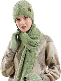 img 2 attached to Gloves Scarf Winter Beanie Touchscreen Women's Accessories : Scarves & Wraps