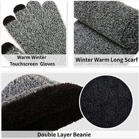 img 1 attached to Gloves Scarf Winter Beanie Touchscreen Women's Accessories : Scarves & Wraps