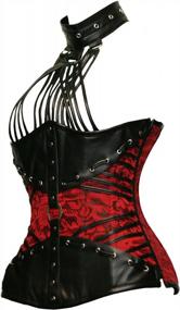 img 4 attached to Get Spooky In Style: Bslingerie'S Steampunk Steel Boned Corset For Women This Halloween!