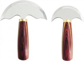 img 4 attached to Кожаный рабочий нож для резки кожи: PLANTIONAL с большой круглой головкой и деревянной ручкой