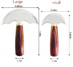 img 3 attached to Кожаный рабочий нож для резки кожи: PLANTIONAL с большой круглой головкой и деревянной ручкой