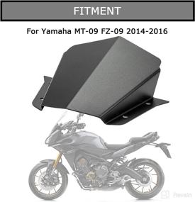 img 3 attached to 🏍️ MT-09 FZ-09 2014-2016 Motorcycle Windshield Windscreen Wind Deflector Double Bubble (Black, 2014-2016)