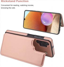img 1 attached to Stylish Wallet Case For Samsung Galaxy A32 5G 6.5-Inch With Card Holder, Kickstand, And Shockproof Cover - PU Leather Double Magnet Clasp - Rose Gold Color - By ONETOP