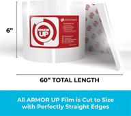 🚗 armor up paint protection film 6"x60" for cars & trucks - clear tpu automotive wrap for bumper, headlight, hood - non-yellowing, self-healing, hydrophobic top coat логотип