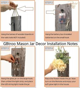 img 2 attached to 6-Hour Timer LED Wall Sconces | Farmhouse Shabby Chic Home Decor Set Of 2 Grey