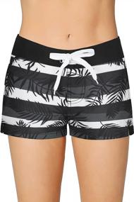 img 4 attached to Quick-Dry Board Shorts For Women With Soft Inner Brief Lining - Ideal For Sports And Swimming