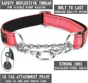 img 3 attached to DEYACE Reflective Martingale Dog Collar With ID-Tag Ring And Soft Padded Adjustable Nylon For Various Breeds