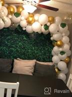 img 1 attached to 16 Ft White, Gold & Confetti Balloon Garland Arch Kit - 168 Pieces With Tropical Palm Leaves Greenery For Baby Shower Decorations, Wedding, Bachelorette, Engagement Party, Birthday Anniversary review by Chad Baio
