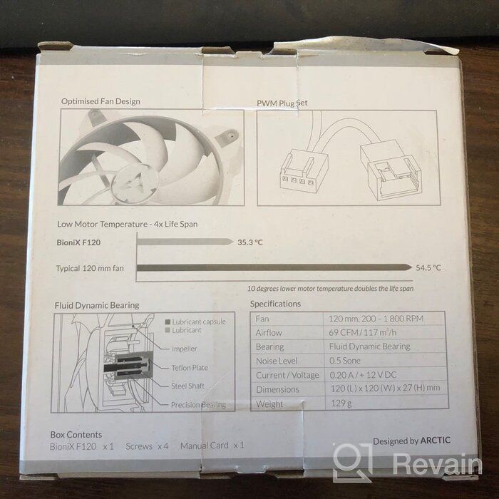 img 1 attached to ARCTIC BioniX F120 White Gaming Case Fan with PWM Sharing Technology (PST), Ultra-Quiet Motor - 200-1800 RPM review by Kenta  Kato ᠌