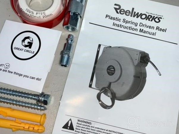 img 1 attached to Maximize Your Compressed Air & Water Efficiency With ReelWorks Retractable Hose Reel - 65Ft, 300 Psi, Hybrid Polymer Hose review by Robert Aan