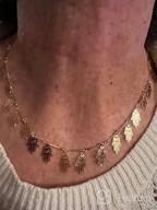 img 1 attached to 💎 LOYATA Women's 14K Gold Plated Choker Necklace with Bohemian Sequin Coins and CZ Evil Eye Hamsa Hand Pendant - Delicate Chain Necklace for Enhanced Style review by Miguel Escobar
