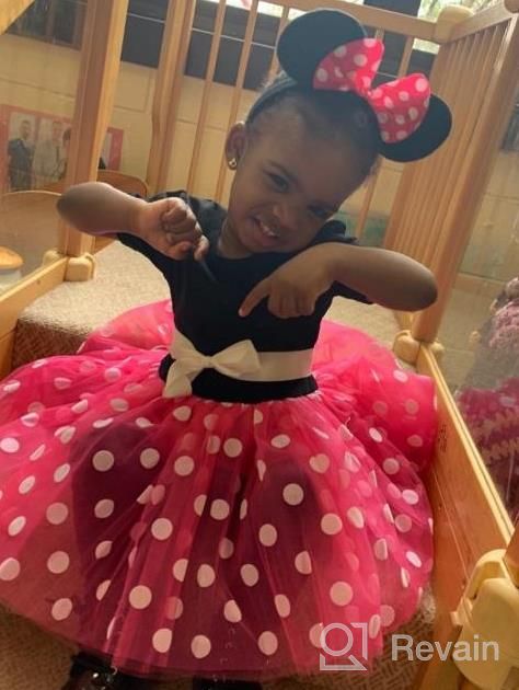 img 1 attached to Adorable Polka Dot Princess Dress With Tulle Skirt And Bow Headband For Baby Girls' Birthday Party! review by Brad Cao