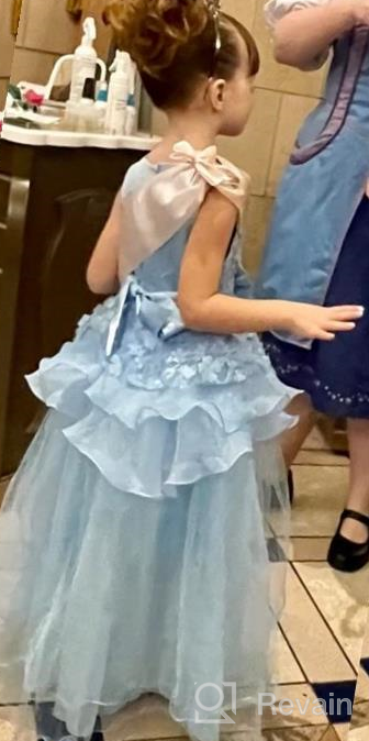 img 1 attached to Stunning NNJXD Princess Pageant Dresses for Girls - Sleeveless Embroidery Kids Prom Ball Gown review by Michael Vargas