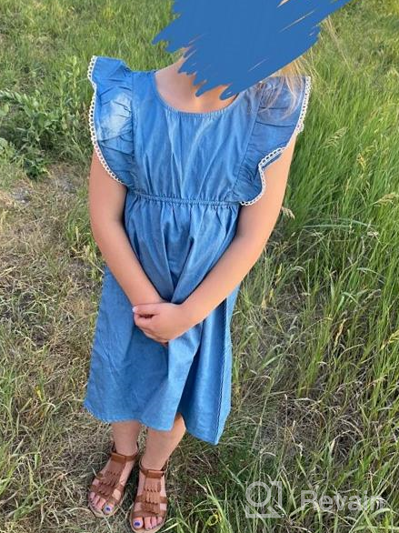 img 1 attached to 👗 Stylish and Comfy: MIQI Toddler Girl Denim Dress for 3-8 Year-Olds review by Courtney Hatcher