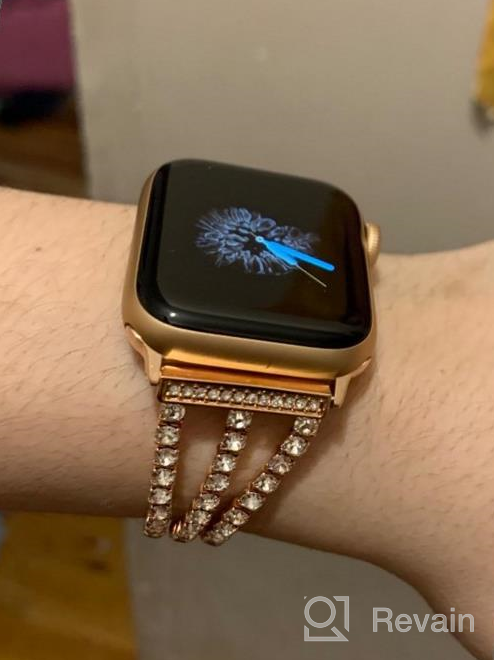 img 1 attached to Rose Gold Bling Diamond Rhinestone Metal Link Bracelet Compatible With Apple Watch Band 38Mm 40Mm 41Mm - Series 8 7 6 5 4 3 2 1 SE Women'S Replacement review by Kelly Sadiq