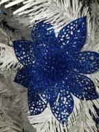 img 1 attached to Add Glittering Elegance To Your Teal Blue Christmas Tree With Supla'S 24 Pack Poinsettia Flower Picks review by Michael Tarlue