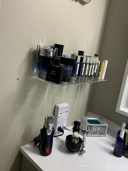 img 1 attached to 2 Pack Acrylic Glass Wall Mount Floating Shelves W/ Metal Bracket - 17" X 6" #03 review by Ryan Whatley