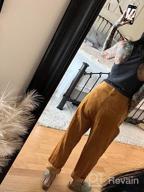 img 1 attached to Casual High Waisted Corduroy Pants for Women 👖 - Loose Fit Straight Leg Trousers with Pockets by EVALESS review by Donald Phi