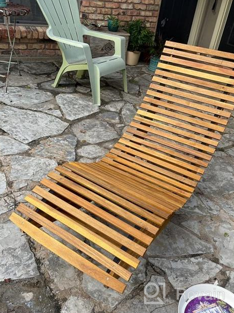 img 1 attached to Rocking Acacia Wood Chaise Lounge For Outdoor Living | Weatherproof Patio Chair For Sunbathing By Cucunu review by Eliot Wahl