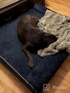 img 1 attached to Furhaven Large Memory Foam Dog Bed Quilted Fleece & Suede Print Chaise W/ Removable Washable Cover - Espresso, Large review by Matt Venable