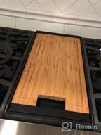 img 1 attached to BambooMN Viking Cooktop Burner Cover/Cutting Board - Large Size (22.68"X11.75"X2.28") And Unique Vertical Cut With Open End review by Diane Willis