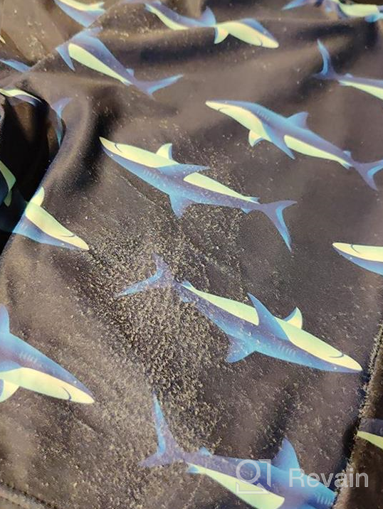 img 1 attached to MiYang Long Sleeve Shark Two 🦈 Piece Boys Swimsuit Rash Guard for Toddler Kids review by Greg Mack