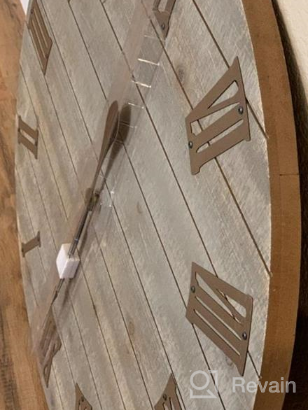 img 1 attached to Classic 32-Inch Wooden Wall Clock With Roman Numerals For Silent Yet Stylish Home And Office Décor review by Tony Buckley