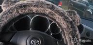 img 1 attached to Faux Fur Steering Wheel Cover, Two Tone Black/Brown With Glitter - Fits 14.5-15" Wheels - BDK Bear Fur Plush Fuzzy Car Truck Van SUV review by Myrv Santamaria
