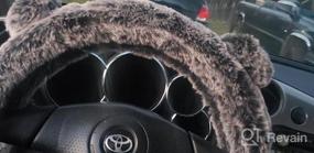img 7 attached to Faux Fur Steering Wheel Cover, Two Tone Black/Brown With Glitter - Fits 14.5-15" Wheels - BDK Bear Fur Plush Fuzzy Car Truck Van SUV