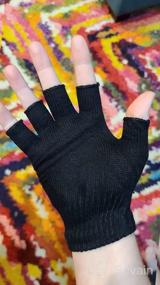 img 8 attached to Бемемо 4 пары перчаток без пальцев Половинные варежки Однотонные вязаные перчатки для мальчиков и девочек, идеально подходят для зимы