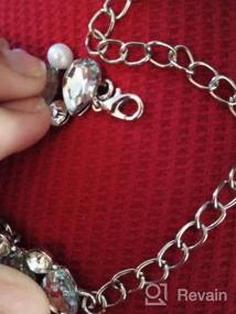 img 6 attached to Fashion Womens Pearl & Crystal Diamond Chunky Choker Pendant Bib Necklace