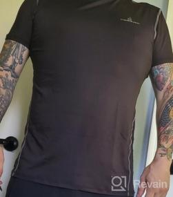 img 5 attached to Мужская компрессионная рубашка Cool Dry с коротким рукавом — идеальный спортивный базовый слой для бега и тренировок от Thermajohn