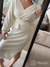 img 7 attached to Women'S Sexy Wrap V Neck Slit Open Back Maxi Sweater Dress With Belt - Chang Yun