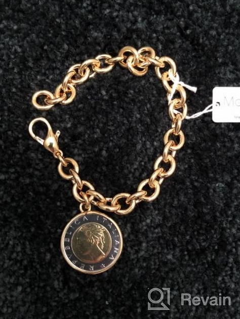 img 1 attached to 💎 Miabella 18K Gold-Plated Italian Genuine 500-Lira Coin Charm Rolo Link Chain Bracelet for Women, Handcrafted in Italy review by Tony Doolittle