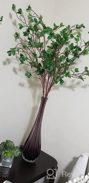 img 1 attached to AUSTOR 4 Packs 45" Artificial Ficus Stems Faux Green Stems Ficus Branches Leaf Stem Fake Green Bushes Shrubs Ficus Twig Stems For Vase Filler Home Wedding Office Decor review by Monica Williams