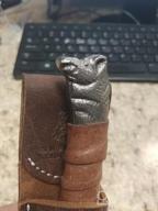 img 1 attached to Norse Tradesman Viking Knife With Raven'S Head Hilt & Leather Sheath - 5.5" Carbon Steel Blade review by Mark Harris