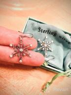 img 1 attached to 👑 EVER FAITH Sterling Silver Clear CZ Winter Snowflake Leverback Earrings for Women - Elegant Ear Accessories Jewelry review by Nancy Knudsen