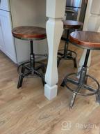 img 1 attached to Set Of 2 Industrial Farmhouse Bar Stools With Swivel - Height Adjustable 24.4-27.5Inch - Kitchen Island And Dining Stool - Great For Extra Seating With BOKKOLIK Design review by Sue Taylor