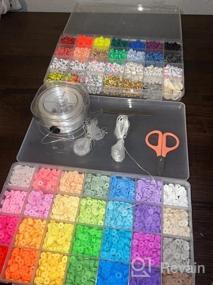 img 5 attached to DIY Jewelry Making Kit: 10500Pcs Of Polymer Clay Beads In 42 Colors With Charms And Elastic Strings
