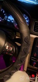 img 6 attached to 14 Inch Blue Steering Wheel Cover - PINCTROT Small Size W/ Great Grip & 3D Honeycomb Anti-Slip Design