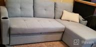 img 1 attached to Grey L-Shape 3-Seater Sleeper Sectional Sofa With Pull-Out Bed And Storage Chaise - Reversible Convertible Couch With Copper Nail Accent For Living Room Furniture By Merax review by Linda Ballek
