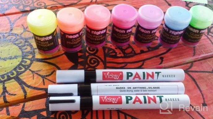 img 1 attached to 6 Pack Medium Tip Paint Pens For DIY Crafts On Various Surfaces - Water Resistant, Quick Drying, And Easy To Use With Bonus Chisel Tips review by Keri Aziz