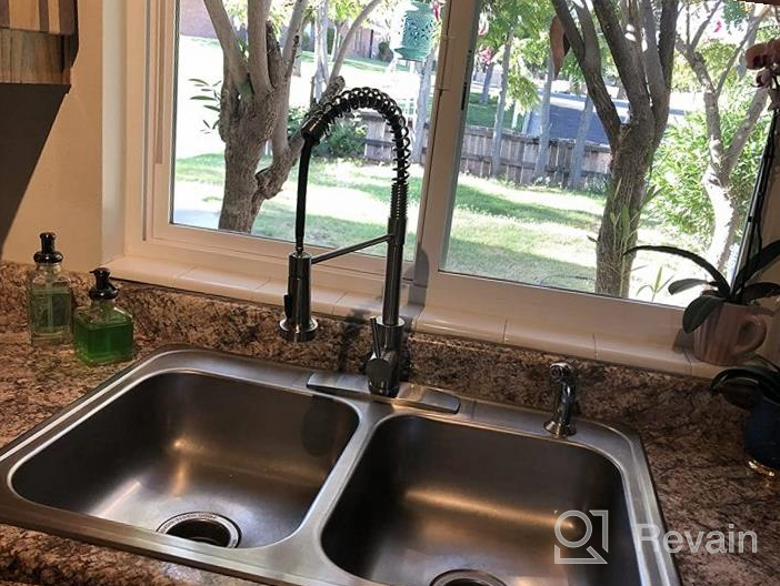 img 1 attached to Upgrade Your Kitchen With FORIOUS Commercial Spring Faucet – Pull Down Spout, Single Handle & Matte Black Finish review by Duane Barker