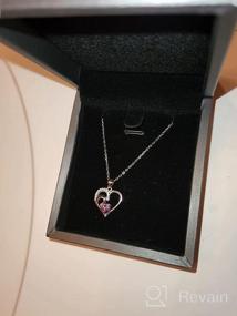 img 6 attached to Cranmadia Birthstone Necklace: A Stunning Sterling Silver CZ Heart Pendant for Christmas, Birthdays, and More!