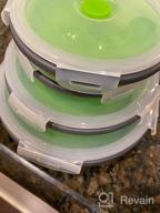 img 1 attached to 🥗 CARTINTS Green Collapsible Food Storage Containers: 4 Piece Set with Lids, Silicone Lunch Containers, Microwave and Freezer Safe review by Adrian Woodside