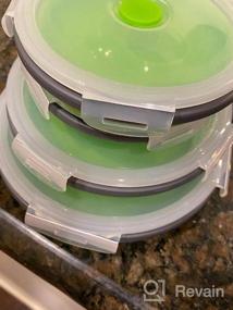 img 8 attached to 🥗 CARTINTS Green Collapsible Food Storage Containers: 4 Piece Set with Lids, Silicone Lunch Containers, Microwave and Freezer Safe
