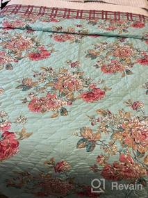 img 8 attached to Lightweight 100% Cotton Quilt Set - Queen Size, 3 Pcs Reversible Patchwork Coverlet For All Seasons.
