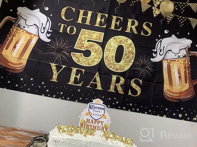 img 1 attached to 30Th Birthday Party Decorations - Black And Gold Cheers To 30 Years Banner Backdrop, Anniversary Photo Booth Sign, And Supplies (72.8 X 43.3 Inch) review by Ben Swett