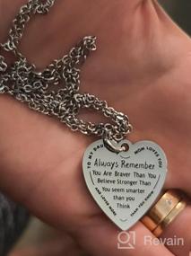 img 5 attached to 💖 Personalized Engraved Heart Necklace - AZNECK Inspirational Pendant Gift for Girls, Friendship Motivational Jewelry for Her, Encouragement Gift for Friends