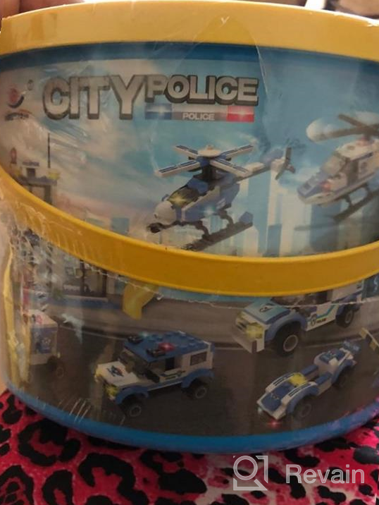 img 1 attached to City Police Station Building Kit With Cop Cars, Police Helicopter, Prison Van, Fun Police Toy For Kids, Best Roleplay Police Department Construction STEM Toy Gift For Boys Aged 6-12 (808 Pieces) review by Aavon Dark